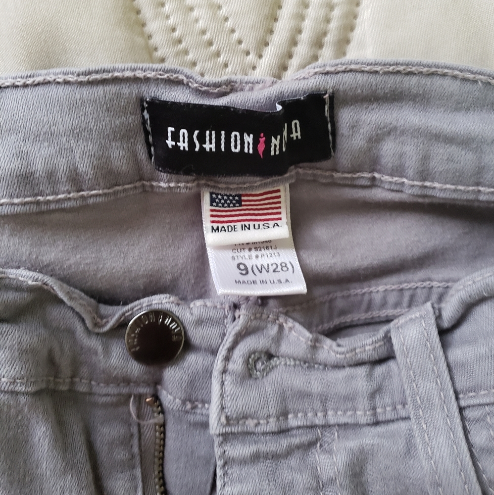 High waist grey pants